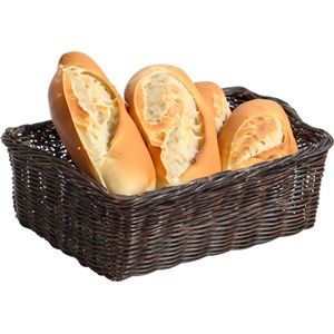 Kesper Brood/fruit mandje - gevlochten kunststof - donkerbruin