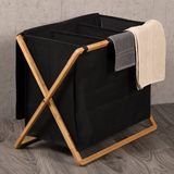 Bamboe Wasmand - Bruin/Zwart - 100 L - 69x33x56,5 cm