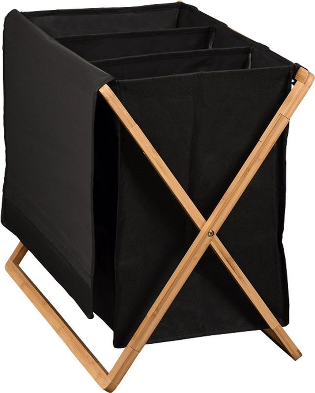 Bamboe Wasmand - Bruin/Zwart - 100 L - 69x33x56,5 cm