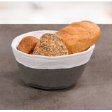 Kesper Broodmandje met stof - katoen/peva - bruin - rond - D20 x H9 cm - tafel serveermandje