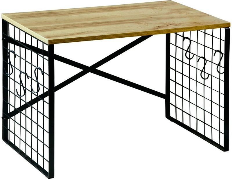 Kesper Keuken aanrecht etagere - 1 niveau - hout/metaal - opzet rekje/organizer - 52 x 32 x 36 cm - over magnetron - verhoger