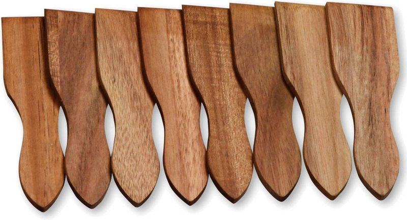 Kesper Gourmetspatels - 8x - acacia hout - 13 x 4 cm - gourmetten - racletten - grillen