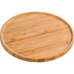 Relaxdays Set van 2 pizzaborden van bamboe, 32 cm, serveerplank voor pizza, tarte flambée, kaas, ronde pizzaplaat, natuur, set
