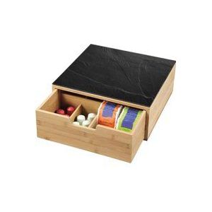 Koffiemachine standaard & koffie capsule houder in 1 - Bamboe - 8 vaks - 30 x 31 cm