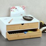 Kesper - Ladeblokje - Lichtbruin/Wit - Bamboe - 2x Lades