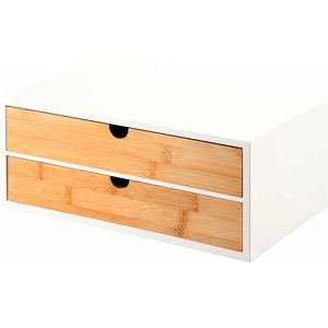 Kesper - Ladeblokje - Lichtbruin/Wit - Bamboe - 2x Lades