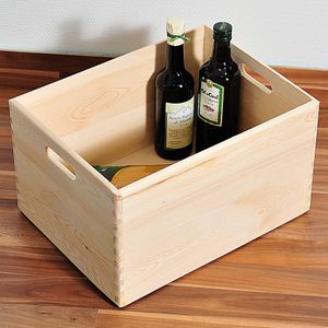 Houten kist, stapelbaar, 40x30x23 cm, handgrepen, FSC®-gecertificeerd hout