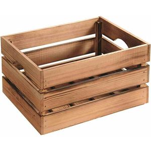 Kesper Fruitkisten opslagbox - old look - lichtbruin - hout - L40 x B30 x H23 cm