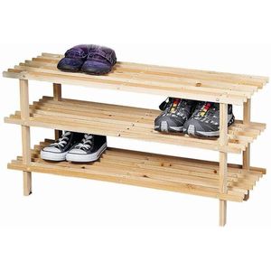 Kesper Schoenenrek 3 Vloeren in Natuur, Hout, Bruin, 77 x 40 x 26 cm