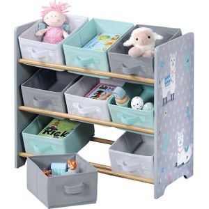 Kesper | Opbergrek, materiaal: vezelplaat, afmetingen: 65 x 30 x 60 cm, kleur: wit/mint/grijs | 17706 13