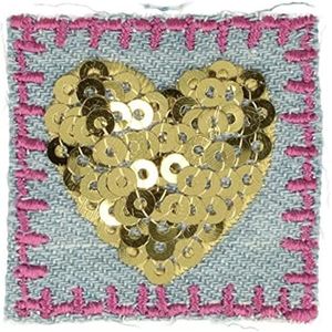 HKM 10232835 patches, stof, goud, 32 mm x 32 mm