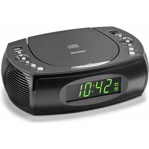 Karcher Wekkerradio UR 1308 Digitale klok met wekker en USB-oplaadfunctie, CD-speler, radio-wekker