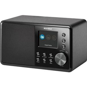 Karcher DAB 3000 digitale radio (DAB Plus radio, FM-RDS/DAB+, AUX-IN, wekker met dubbel alarm), zwart