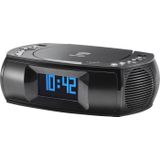 Karcher UR 1309D - Digitaler Radiowecker mit MP3 / CD-Player und DAB plus Radio, Wecker mit zwei einstellbaren Weckzeiten, dimmbares Display, Uhrenradio, USB-Ladefunktion, schwarzes Radio mit Wecker