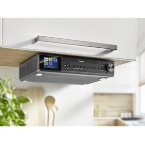 Karcher RA 2060D-B - Onderbouw-keukenradio met CD-speler, DAB+/FM-radio, onderbouwradio met Bluetooth, digitale radio met wekker, kleurendisplay, USB-aansluiting, 30 zendergeheugen, incl.