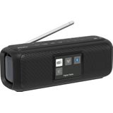 Karcher DAB Go draagbare bluetooth-luidspreker en digitale radio DAB+ / FM-radio met 2,4 inch kleurendisplay, wekker, 5 watt stereogeluid, USB-C/accu, zwart