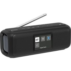 Karcher DAB Go Draagbare Bluetooth-luidspreker en DAB+/FM digitale radio met 2,4 inch kleurendisplay, wekker/stereogeluid, 5 W/USB C/batterij, zwart