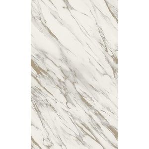 Rasch Behang 200126 - licht papierbehang met marmerlook, marmer behang in wit en goud - 10,05 m x 0,53 m (l x b)