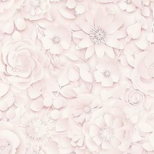 Rasch Behang 200232 - Licht papier behang in roze met bloemen in 3D-look - 10,05m x 0,53m (LxB)