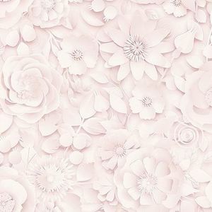Rasch Behang 200232 - licht papierbehang in roze met bloemen in 3D-look - 10,05m x 0,53m (LxB)