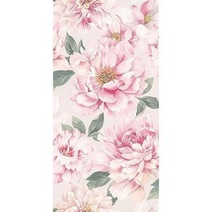 Rasch Behang 201345 - Roze papierbehang met bloemen in roze, bloemenbehang - 10,05 m x 0,53 m (L x B)