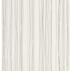 Rasch Behang 203257 - licht papierbehang met fijne lijnen en strepen in beige, grijs en wit - 10,05 m x 0,53 m