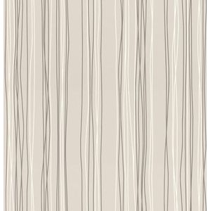 Rasch Behang 203264 - licht papierbehang met fijne lijnen en strepen in donkergrijs, beige en wit - 10,05 m x 0,53 m