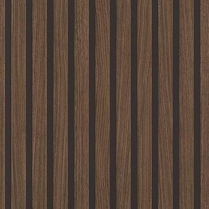Rasch Behang 278439 - Donkerbruin papierbehang met houtlook, 3D-houten panelen in moderne Skandi-look, lamellenwand, 10,05 m x 0,53 m (l x b)