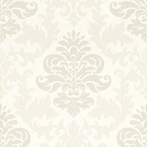 Rasch Behang 278514 - crème-wit behang met gebogen ornamenten in barokstijl - 10,05m x 0,53m (LxB)