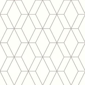 Rasch Behang 278613 - crèmewit behang met geometrisch patroon van fijne lijnen in goud - 10,05 m x 0,53 m (l x b)
