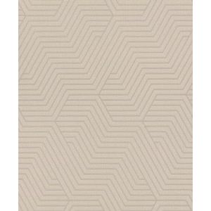 Rasch Behang 312522 - licht vliesbehang in grijs met geometrisch patroon uit de collectie Deco Style