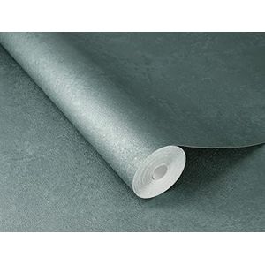 Rasch Behang 315172 - vliesbehang in groen metallic effen betonlook structuur uit de collectie Factory V
