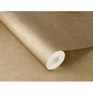 Rasch Behang 315196 - vliesbehang goud metallic effen betonlook structuur uit de Factory V collectie