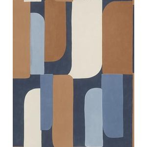 Rasch Behang 330519 - vliesbehang met geo-patroon in blauw, bruin, wit uit de collectie Paraiso - 10,05 m x 0,53 m (l x b)