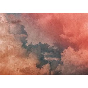 Rasch Behang 363142 - fotobehang op vlies met wolken en hemel in rood en blauw - 3,00 m x 4,24 m (l x b)