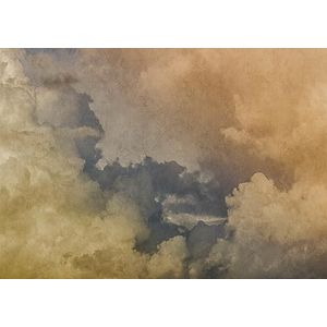 Rasch Behang 363159 - fotobehang op vlies met wolken en hemel in geel en blauw - 3,00 m x 4,24 m (l x b)