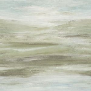 Rasch Fotobehang 363531 - vliesbehang met abstract aquarel landschap in groen grijs - 2,65 m x 2,65 m (b x l)