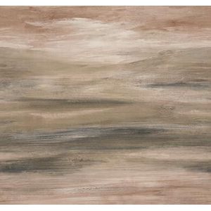 Rasch Fotobehang 363562 - vliesbehang met abstract aquarel landschap in bruin grijs - 3,18 m x 3,00 m (B x L)