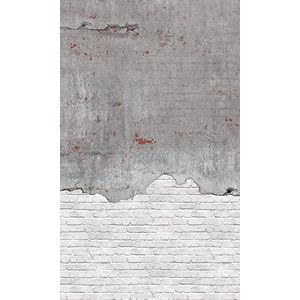 Rasch Behang 36486 - fotobehang op vlies in wit en grijs met betonlook en baksteenlook - 2,65m x 1,59m (LxB)