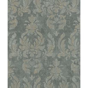 rasch Behang 467413 uit de collectie Vincenza – vliesbehang met fijn geschetste ornamenten in blauw-grijs in klassieke stijl – 10,05 m x 53 cm (l x b)