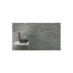 Rasch Behang 475029 vliesbehang in grijze leisteen-look – 10,40m x 53cm (L x B) vliesbehang Rasch Collectie Factory III, 10,40 x 0,53, grijs