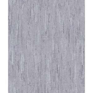 Rasch Behang 480948 - licht vliesbehang met fijne pleisterstructuur en dunne lijnen in zilverblauw - 10,05 m x 0,53 m (l x b)