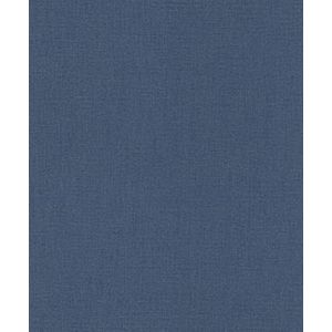 Rasch 484762 effen krachtig blauw met textielstructuur-10,05 m x 0,53 m (l x b) vliesbehang, donkerblauw