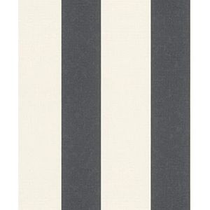 Rasch 485479 strepen in zwart en wit uit de collectie Florentine III-10,05 m x 0,53 m (l x b) vliesbehang