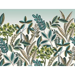 Rasch 485769 vlies met planten en bladeren in groen en wit uit de collectie Florentine III 3,00 m (L x B) fotobehang
