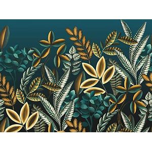 Rasch Behang vliesbehang (Botanisch) blauw bruin 3,00 m x 3,00 m Florentine III 485776