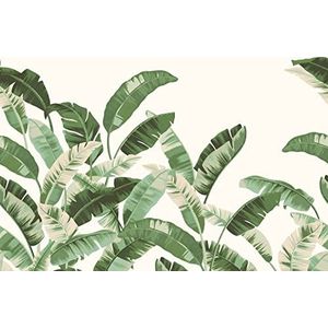 Rasch 485929 vlies met groene palmbladeren op lichte achtergrond uit de collectie Florentine III-3,00 m x 4,00 m (l x b) fotobehang, lila