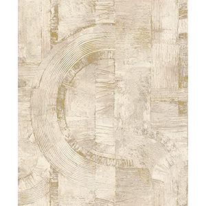 Rasch Behang vliesbehang (grafisch) beige goud 10,05 m x 0,53 m Composition 554755