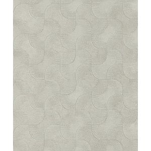 Rasch Behang 608144 - effen vliesbehang in grijs met grafisch patroon en wisselend metallic effect uit de collectie Sky Lounge