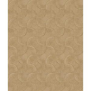 Rasch Behang 608151 - effen vliesbehang in goud met grafisch patroon en wisselend metallic effect uit de collectie Sky Lounge